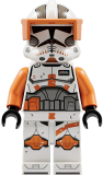LEGO sw1233 Clone Trooper Commander Cody, 212th Attack Battalion (Phase 2) - Orange Visor, Nougat Head, Helmet with Holes, Printed Legs